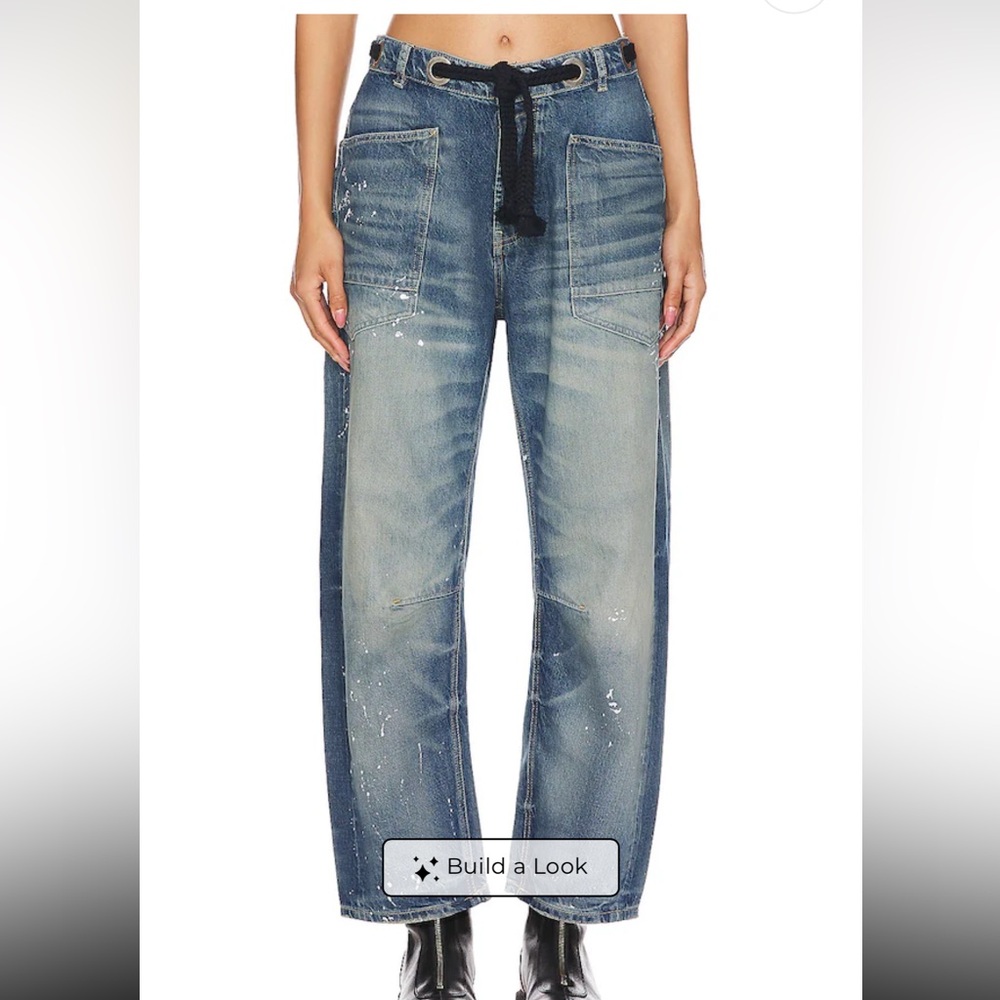 Free People Moxie Barrel Leg in Timeless Blue, 28